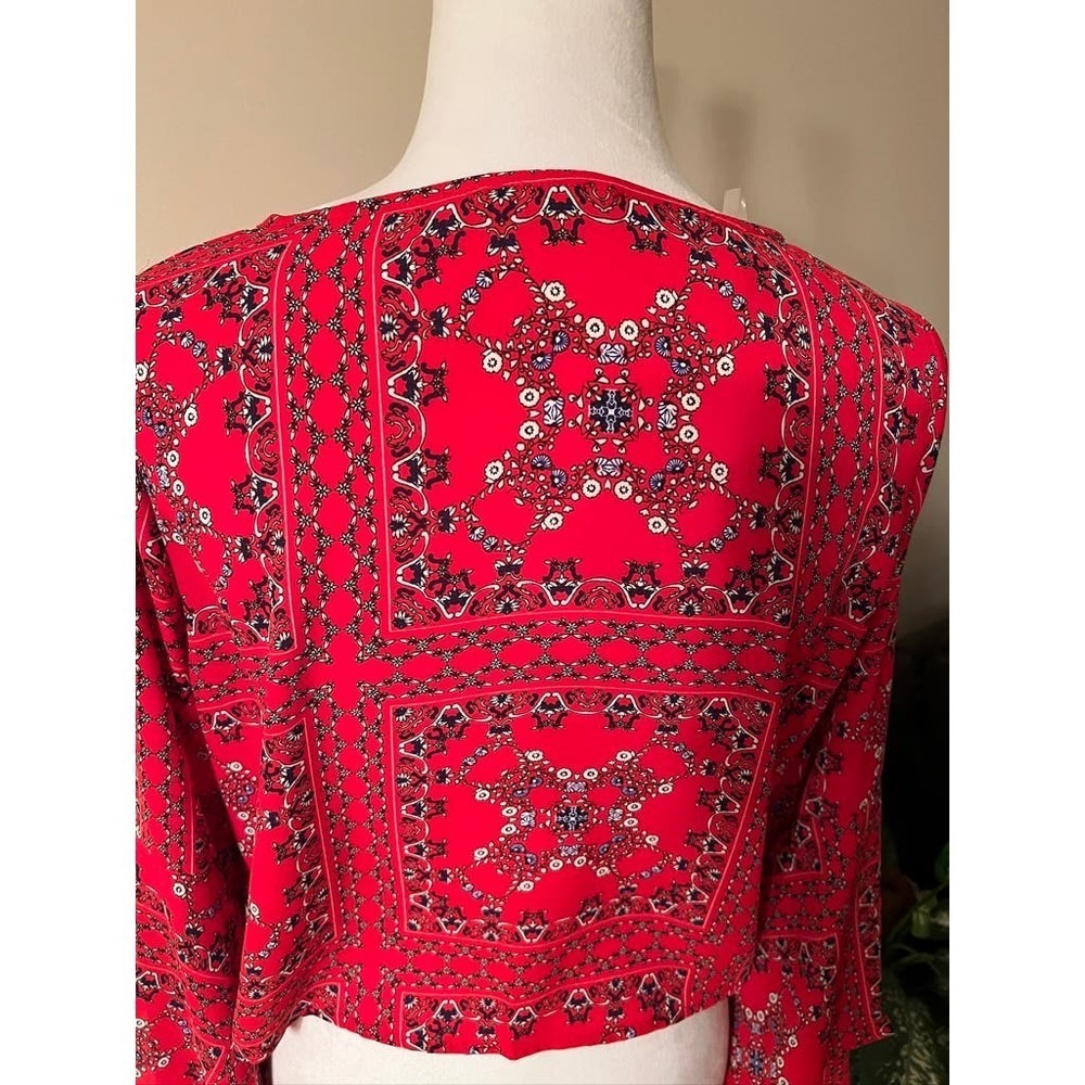 Altar'd State Red Patterned Blouse - Picture 5 of 6